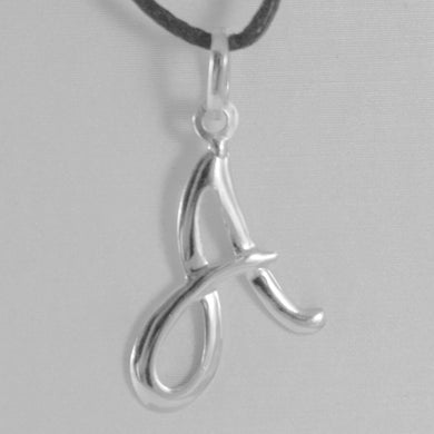 18k white gold pendant charm initial letter A, made in Italy 1.0 inches, 25 mm.