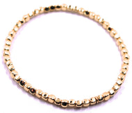 solid 18k rose gold elastic bracelet, cubes diameter 3 mm 0.12