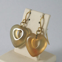 Load image into Gallery viewer, SOLID 18K YELLOW GOLD EARRINGS WITH HEARTS OF AGATE, MADE IN ITALY 18K.
