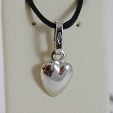 Load image into Gallery viewer, 18k white gold mini rounded heart pendant charm, 11 mm, 0.43 inch made in Italy.
