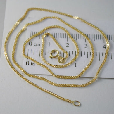 SOLID 18K YELLOW GOLD CHAIN NECKLACE WITH EAR LINK, 15.75 IN. MADE IN ITALY.