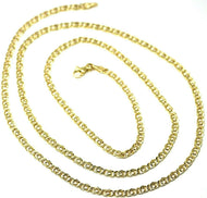 18K YELLOW GOLD CHAIN TYGER EYE LINKS THICKNESS 3mm, 0.12