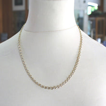 Load image into Gallery viewer, SOLID 18K YELLOW WHITE GOLD MARINER NAUTICAL CHAIN OVAL 4.5mm 20&quot; ITALY NECKLACE.
