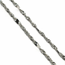 Load image into Gallery viewer, 18k white gold chain, 1.5 mm singapore rope spiral alternate link, 19.7 inches
