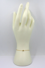 Load image into Gallery viewer, 18k yellow gold rolo thin bracelet with central small 5mm letter initial B.
