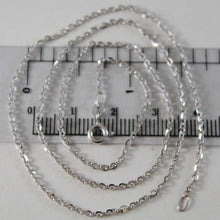Load image into Gallery viewer, 18k white gold chain mini 1.5 mm rolo oval mirror link 17.70 inch. made in Italy.

