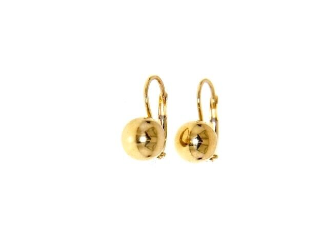 18k yellow gold pendant leverback earrings balls ball 8mm 0.3