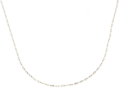 18K WHITE GOLD CHAIN SMALL SQUARED CABLE 1mm OVAL LINKS, 16