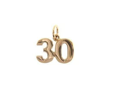 18k rose gold number 30 thirty small pendant charm, 0.4