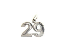 Load image into Gallery viewer, 18k white gold number 29 twenty nine small pendant charm, 0.4&quot;, 10mm.
