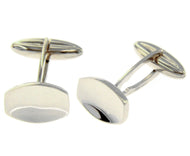 18k white gold cufflinks, rhombus flat 15mm 0.6