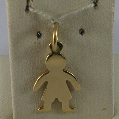 solid 18k yellow gold boy pendant, baby, length 0,91 in made in Italy.