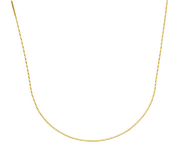 9K YELLOW GOLD CHAIN THIN 0.7mm VENETIAN SQUARE LINK, NECKLACE, LENGTH 19.7