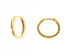 Load image into Gallery viewer, 18K YELLOW GOLD HOOPS CIRCLE EARRINGS DIAMETER 15mm SQUARE TUBE THICKNESS 1.5mm.
