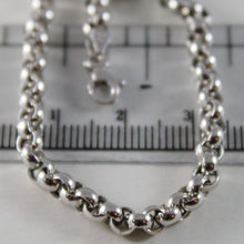 Load image into Gallery viewer, 18k white gold chain 17.70 in, big round circle rolo link, 4 mm made in Italy
