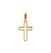Load image into Gallery viewer, SOLID 18K YELLOW GOLD SMALL 12mm 0.47&quot; CROSS PENDANT, CHARM, MADE IN ITALY.

