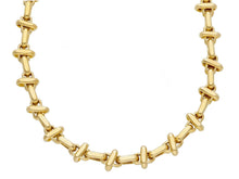 Load image into Gallery viewer, 18K YELLOW GOLD SQUARED ALTERNATE CROSSED OVAL 4X8mm LINK CHAIN, 24&quot; NECKLACE.
