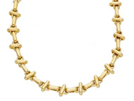 18K YELLOW GOLD SQUARED ALTERNATE CROSSED OVAL 4X8mm LINK CHAIN, 24