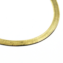 Load image into Gallery viewer, 18K YELLOW GOLD BRACELET FLAT 3.5mm BOX SNAKE FISHBONE, 7.3&quot;, 18.5cm HERRINGBONE.
