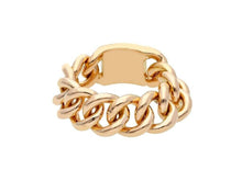 Load image into Gallery viewer, 18k rose gold smooth gourmette 8mm ring, band, made in Italy
