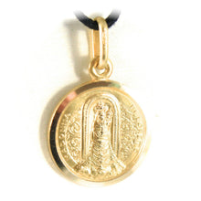 Load image into Gallery viewer, solid 18k yellow gold Madonna Virgin Mary Our Lady of Loreto Patron aviation medal pendant, 15 mm.
