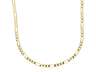SOLID 18K GOLD FIGARO GOURMETTE CHAIN THIN 2mm WIDTH 24