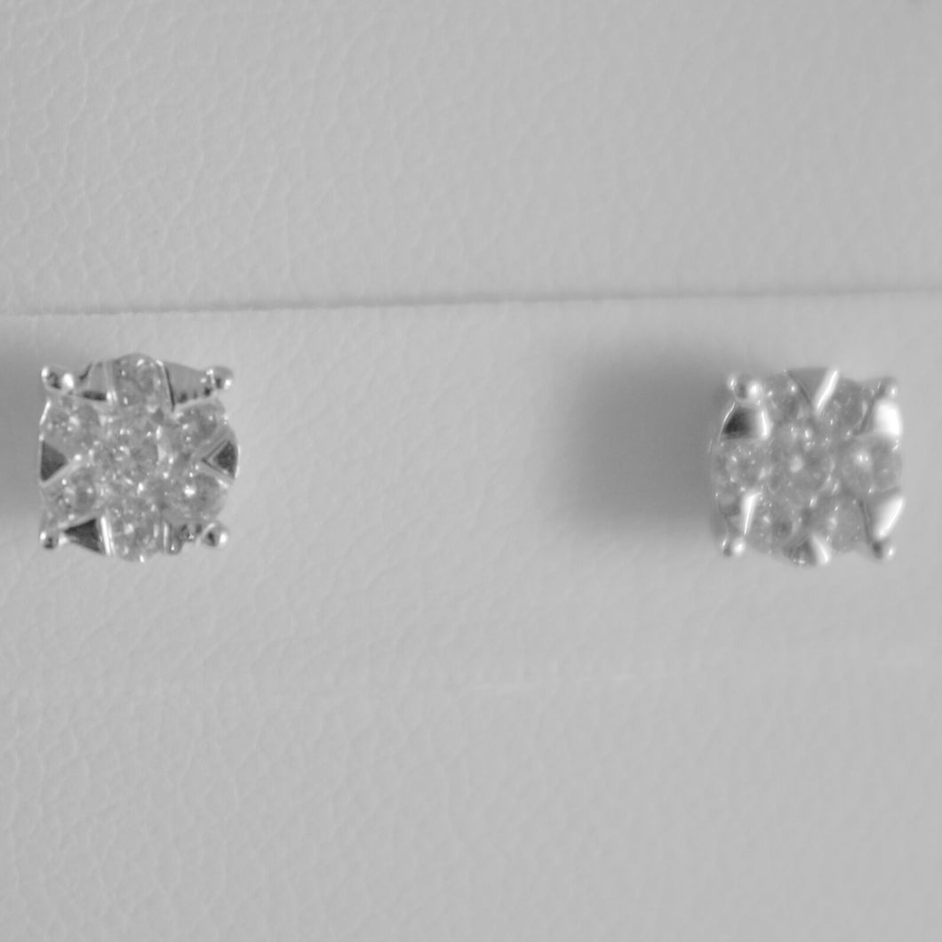 18k white gold round earrings with diamond diamonds 0.33 carats, made in Italy