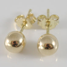 Load image into Gallery viewer, 18k yellow gold earrings with 6 mm balls ball round sphere, made in Italy.
