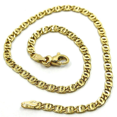 18K YELLOW GOLD BRACELET WAVY TYGER EYE LINKS 2.8mm, 0.11
