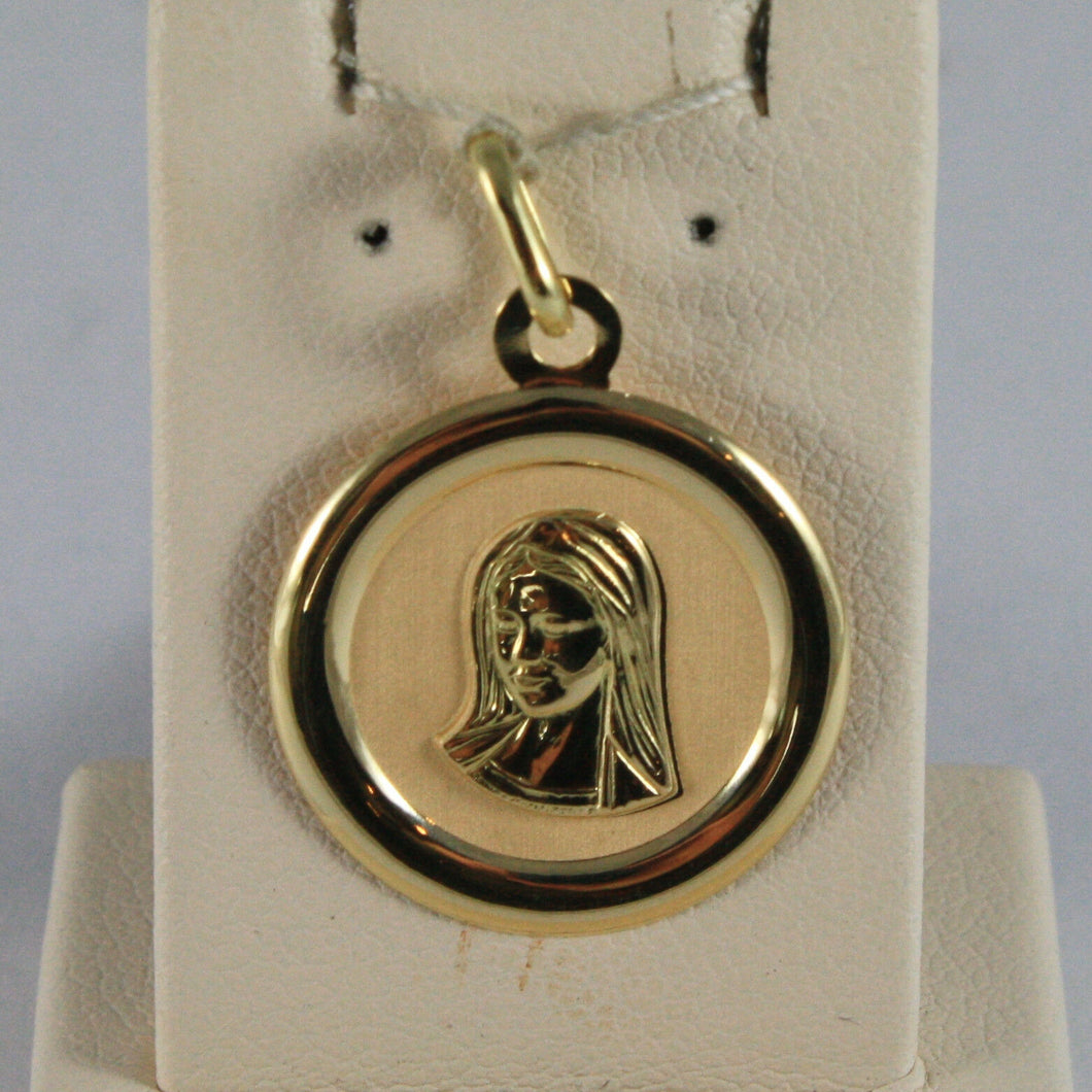 SOLID 18K YELLOW GOLD MEDAL PENDANT,VIRGIN MARY MADONNA, LENGTH 1,06 IN.