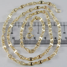 Load image into Gallery viewer, 18K YELLOW GOLD CHAIN 3.8 MM FLAT NAVY MARINER LINK 19.70 INCHES MADE IN ITALY.
