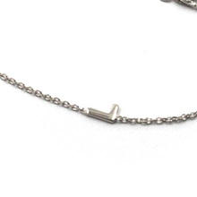 Load image into Gallery viewer, 18k white gold rolo thin bracelet with central small 5mm letter initial L.
