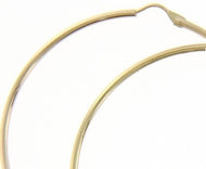 18K YELLOW GOLD ROUND CIRCLE EARRINGS DIAMETER 50 MM WIDTH 1.7 MM, MADE IN ITALY.
