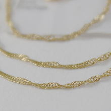 Load image into Gallery viewer, 18K YELLOW GOLD MINI SINGAPORE BRAID ROPE CHAIN 16 INCHES, 1 MM, MADE IN ITALY
