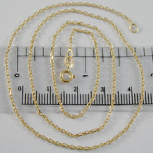 Load image into Gallery viewer, 18K YELLOW GOLD MINI 1.5 MM DIAMOND CUT CABLE CHAIN 15.75 INCHES MADE IN ITALY.
