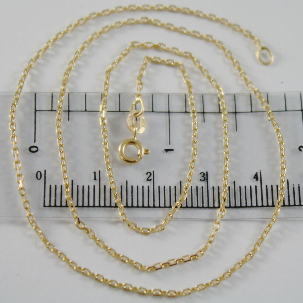 18K YELLOW GOLD MINI 1.5 MM DIAMOND CUT CABLE CHAIN 15.75 INCHES MADE IN ITALY.