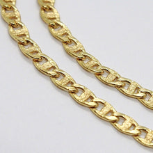 Load image into Gallery viewer, 18K YELLOW GOLD CHAIN FLAT NAVY MARINER WORKED LINK 3.5 MM, 20 INCHES ITALY MADE
