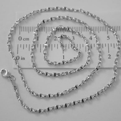 18k white gold chain sailor's navy oval mariner anchor link 2.5 mm, 15.75