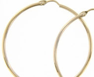 18K YELLOW GOLD ROUND CIRCLE EARRINGS DIAMETER 35 MM WIDTH 1.7 MM, MADE IN ITALY.
