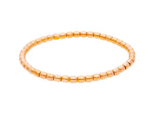 Load image into Gallery viewer, 18k rose gold elastic bracelet, rounded cubes tubes ovals width 3.6mm 0.14&quot;.
