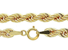 Load image into Gallery viewer, 18K YELLOW GOLD LONG CHAIN NECKLACE 4mm BRAID ROPE LINK 80cm 31.5&quot; ITALY MADE.
