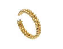 Load image into Gallery viewer, 18k yellow gold ring, double row of smooth 2mm spheres, balls, slightly elastic.

