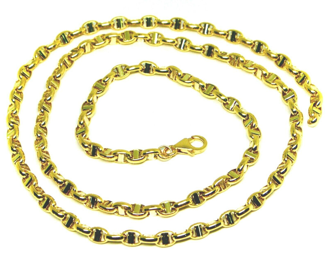 18k yellow gold chain sailor's nautical navy mariner big oval 4mm link 60cm 24