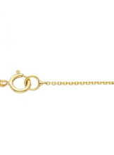 Load image into Gallery viewer, 18k yellow gold yellow gold necklace with rolo cable chain and squared Cross.
