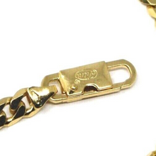 Load image into Gallery viewer, SOLID 18K YELLOW GOLD BRACELET 5mm FIGARO 3+1 CUBAN CURB ENGRAVING PLATE, 8.3&quot;.
