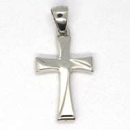 18k white gold square ondulate cross, 3 cm, 1.2 inches, brigth, made in Italy.