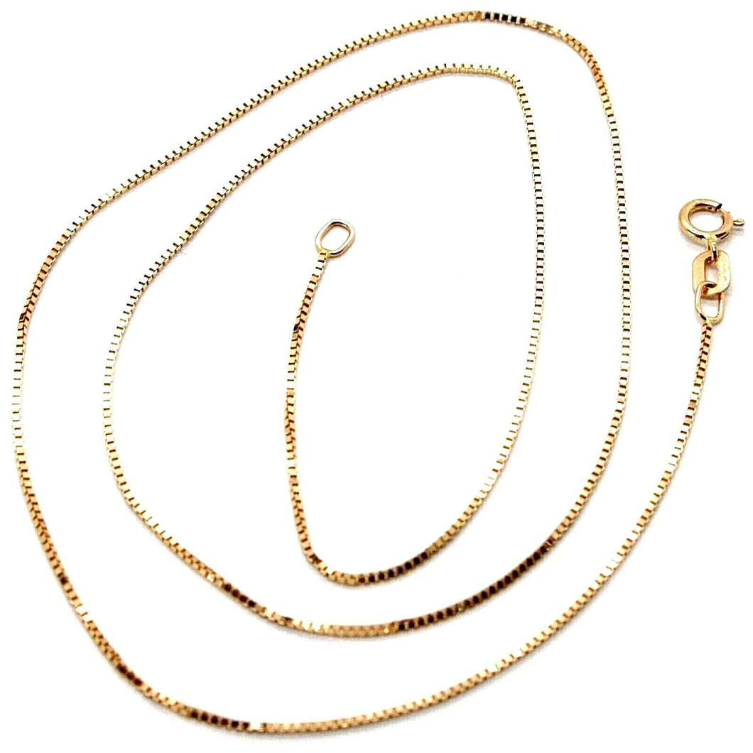 18k rose gold chain mini 0.8 mm venetian square link 15.75 inches made in Italy