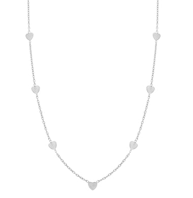 18K WHITE GOLD OVAL ROLO CHAIN NECKLACE, 16.5