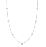 18K WHITE GOLD OVAL ROLO CHAIN NECKLACE, 16.5