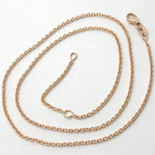 Load image into Gallery viewer, 18k rose gold chain 1.2 mm rolo round circle link, 15.75 inches, made in Italy.
